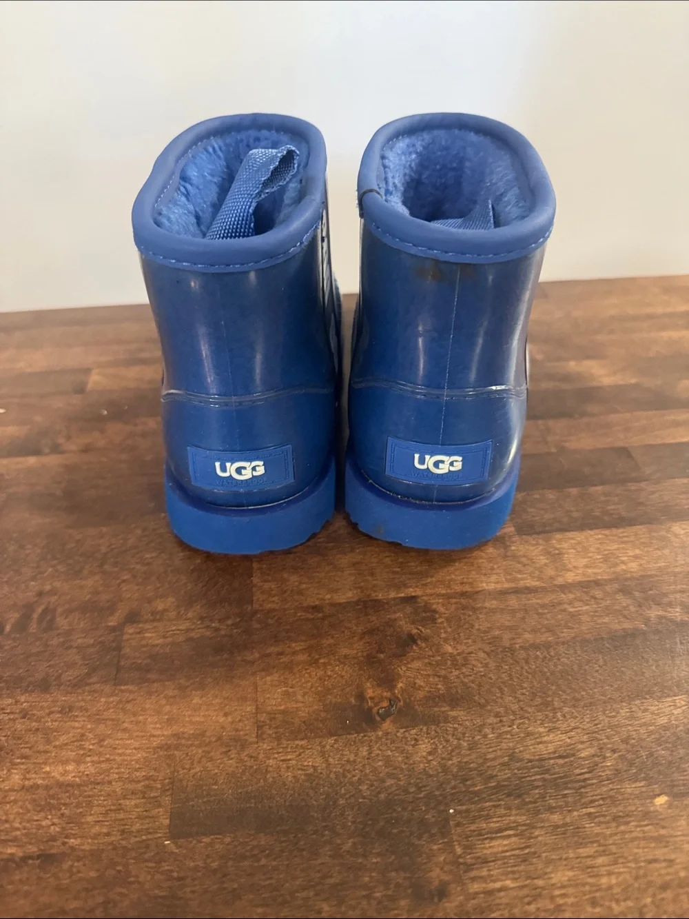 UGG Kids Glossy Blue Waterproof Rain Boots
